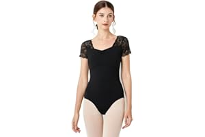 Lanbodance Women's Short Sleeve Leotards for Ballet Dance Adult Ballerina Dance Costume