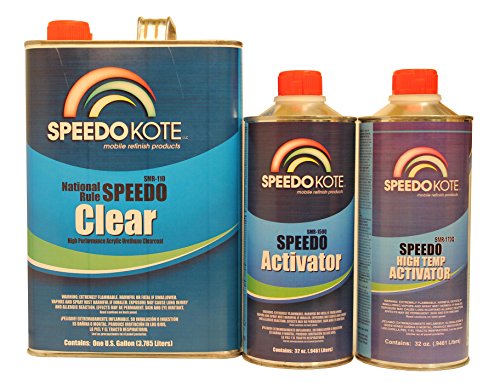 SpeedoKote SMR-110/170 - Extremely Fast Dry Clear Coat, 20 minute buff, 4:1 mix Spot Clearcoat gallon Kit with slow activator