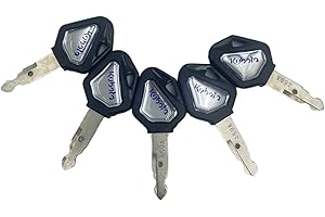 5 x Kubota 459A Ignition Key Black with Silver/Red Logo (Blue)