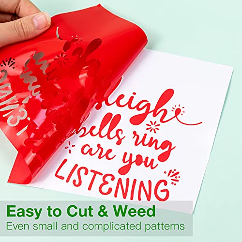 Red Permanent Vinyl Roll 12" x 50 FT Matte Red Vinyl for Cricut