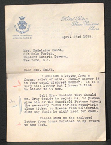 1 Porter+Autographed+Written+letter+dated