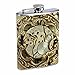 Vintage Steampunk Science Fiction Steam Powered Machine Art Flask S43 Stainless Steel 8oz Hip Silver Alcohol Whiskey Drinking Brandy Rum