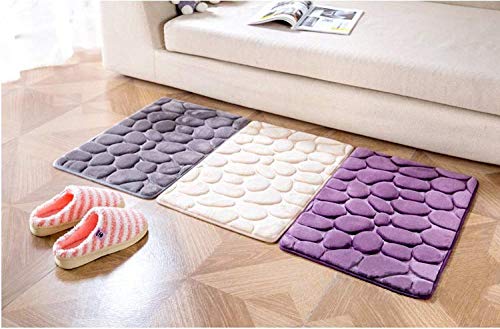 Cobblestone Design Gray Carpet Bedroom Door Mat Mat Kitchen