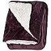 Life Comfort Microfiber Plush Polyester 60”x70” Large All Season Blanket for Bed or Couch Ultimate Sherpa Throw, Purple