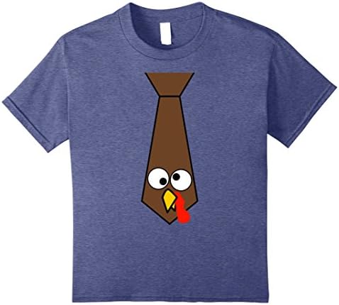 Kids Turkey Tie Funny Thanksgiving turkey Costume T-Shirt tie 8 Heather Blue