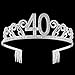 BABEYOND Crystal Rhinestone Tiara Princess Crown Birthday Crowns Silver Diamante Happy 18/20/21/30/40/50/60th Birthday (Silver-40th)