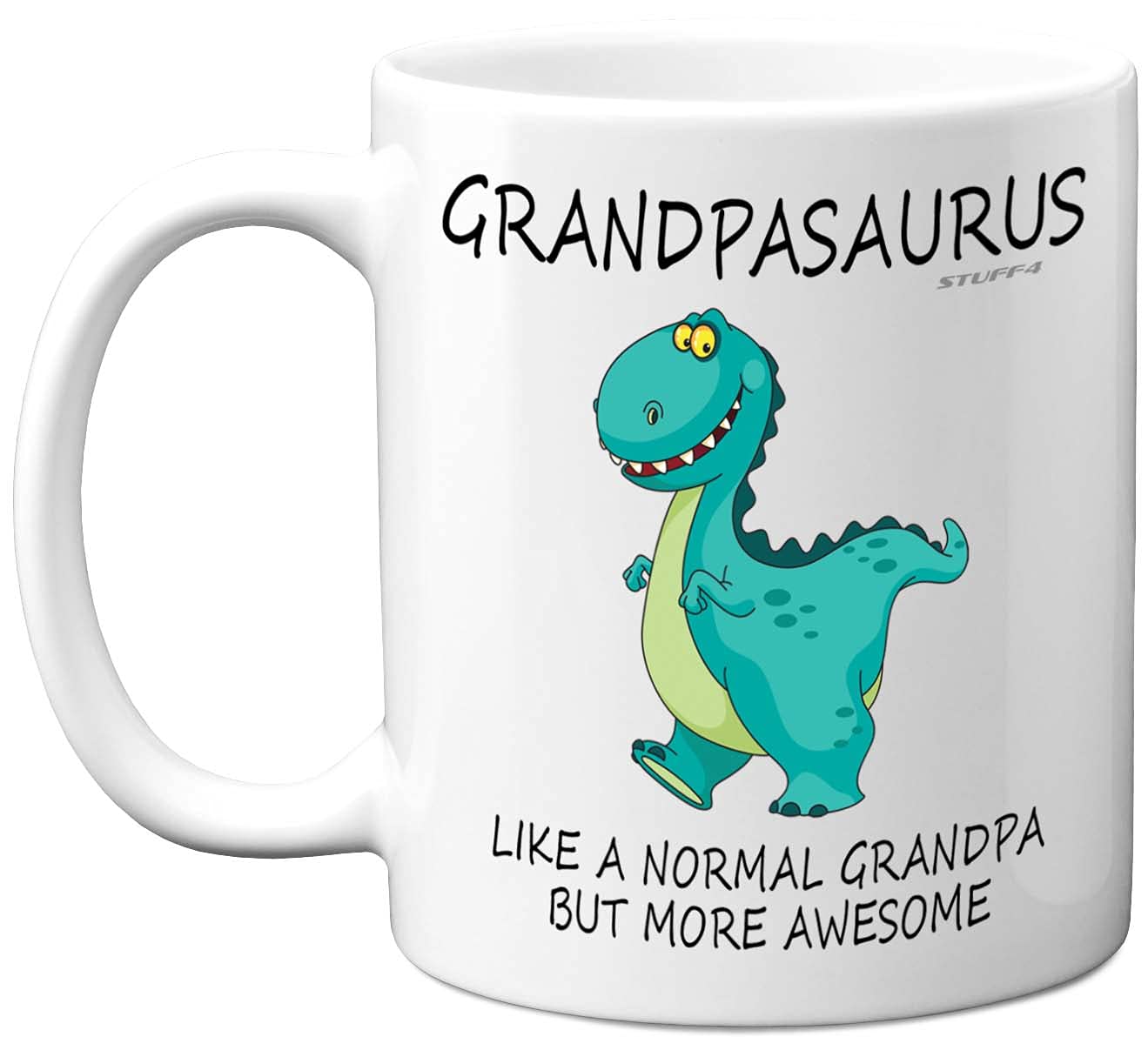 Stuff4 Grandpasaurus Mug - Grandpa Fathers Day Mug Gifts, Birthday, Christmas Dinosaur Gifts, 11oz Ceramic Dishwasher Safe Coffe Cup, Grandpa from Grandchildren, Cute Funny