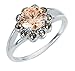 CloseoutWarehouse Simulated Marcasite Champagne Cubic Zirconia Vintage Aura Ring Rhodium Plated Brass Size 8