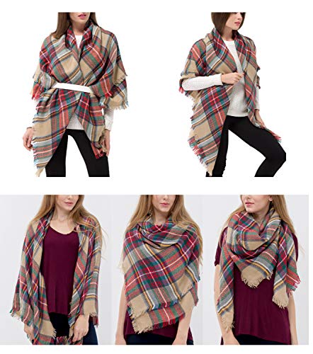 2 Large+Tartan+Blanket+Checked+Womens