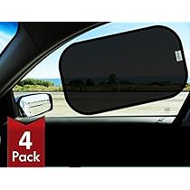 kinder Fluff Car Sun Shade (4px) -80 GSM with 15s Film (Highest Possible) for Full UV Protection-2 Transparent and 2 Semi-Transparent Sunshades
