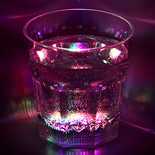 LED-Highlights Led Glas Becher Cocktailglas 250 ml Led Farbwechsel bunt mit Batterie wechselbar Bar Kunststoff Trinkglas… – Bild 3