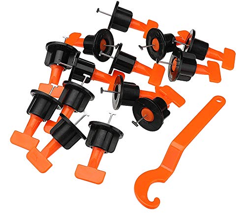 Wall Floor Ceramic Tiles Leveller Tools Spacers for Building Walls Floors with Special Wrench Reusable Tile Levelling System Kits 50pcs Plastic