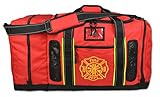 Newly Redesigned Lightning X Firefighter Fireman Quad-vent Turnout Gear Bag w/ Helmet Compartment, Mesh Vents & Maltese Cross for First Responder
