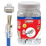 ITBEBE Gold Plated RJ45 CAT6 Bold 100 Pieces End Pass Through Connector for 23 AWG Cables