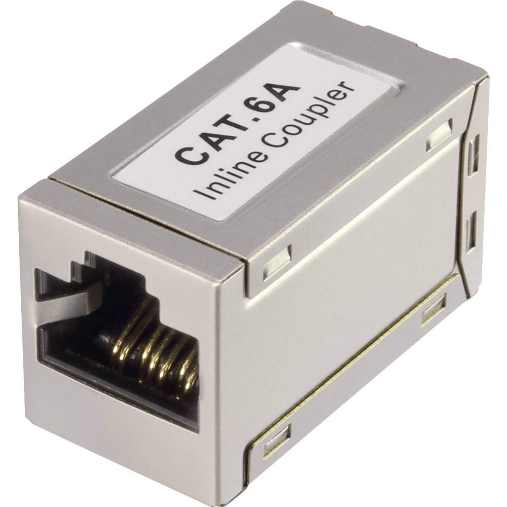 Renkforce RJ45 Network Adapter CAT 6a [1x RJ45 Female to 1x RJ45 Female] White