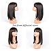 HAIRWAY Straight Wigs with 50% Human Hair and 50% Premium Japanese Fiber Like Real Human Hair Wig for Black Women Synthetic Wigs Straight Hair with Bangs for Daily Wear 14inches #1B/30