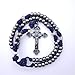Rugged Faith Over Fear Paracord Rosary with Acid Blue Cord