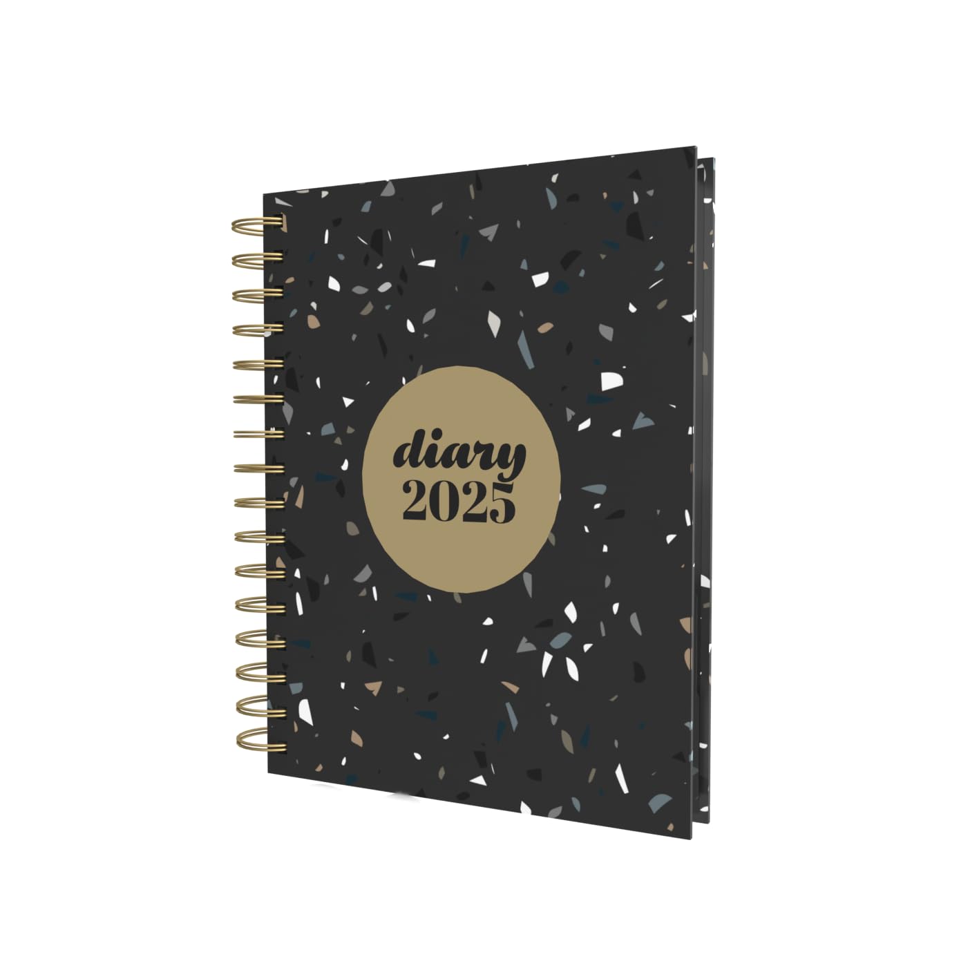 Collins Scandi 2025 Diary - A5 Week to View Journal - Black Terrazzo - (E-PW53.BLTZ-25) - Weekly Planner with Hardback Wiro-Bound Covers and Recycled Paper — image 1