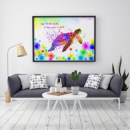 Uhomate-Colorful-Sea-Turtle-Sea-Turtle-Home-Canvas-Prints-Wall-Art-Inspirational-Quotes-Wall-Decor-Living-Room-Bedroom-Bathroom-Artwork-C056-13X19