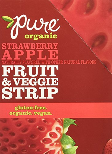Pure Organic Strawberry Apple Fruit & Veggie Strip, Certified Organic, Gluten-Free, Non-GMO, Vegan, Kosher, Peanut Free, No Artificial Ingredeints, Fruit Snack, 0.49 ounce, 24 Count - Thumbnail 7