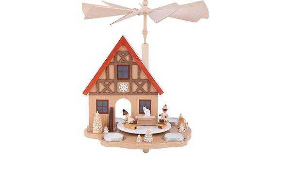 Amazon Com 1 Tier German Christmas Pyramid Winter Children For Tea Candles 29cm 11 4inch Richard Glasser Home Kitchen