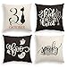 AVOIN Halloween Saying Throw Pillow Cover, 18 x 18 Inch Fall Farmhouse Cushion Case for Sofa Couch Set of 4 Black