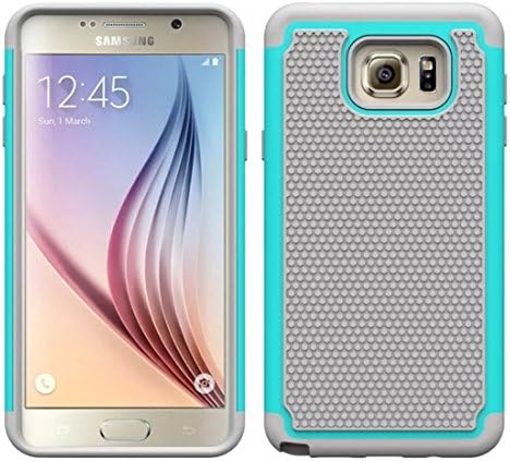 Note 5 Case, LECIINFO [Drop Protection] [Shock-Absorption] Hybrid Dual Layer Armor Defender Protective Case Cover for Samsung Galaxy Note 5 (Mint Green)