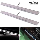 Kaizen Mercedes Benz Illuminated Door Sill Entry Guard LED Dynamic Moving Light Scuff Plate Protector For 2008-2013 C Class W204