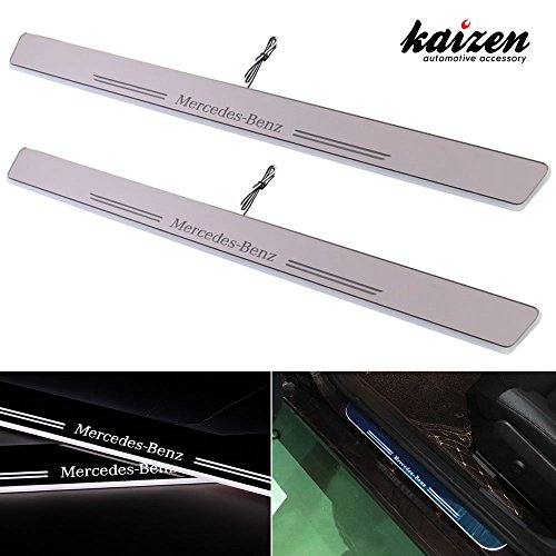 Kaizen Mercedes Benz Illuminated Door Sill Entry Guard LED Dynamic Moving Light Scuff Plate Protector For 2008-2013 C Class W204