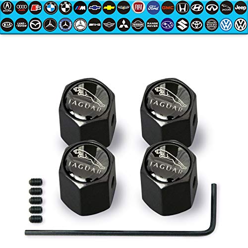 Custom Tire Valve Stem Caps (35 Vehicle Models) Anti-Theft Hexagon Design | Car, Truck, SUV | Leakproof, Airtight, Dustproof Seal | All-Weather, Lock Tight Fit (for Jaguar Vehicles) - Thumbnail 6