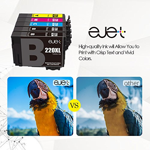 E-jet Remanufactured for Epson 125 Ink Cartridge Combo Pack use with epson NX420 NX125 NX127 NX230 NX530 NX625 Printer (4 Pack)
