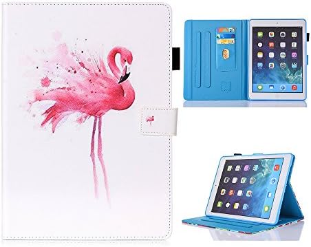 iPad Mini Case Smart Leather Case - UNOTECH Card Slot Protective Case with Pen Holder Wake/Sleep Function for iPad Mini 1 2 3 4 (7.9 Inch), Flamingo