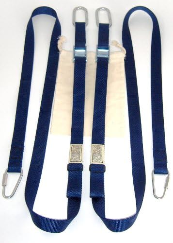 WOSS Gear Navy Blue Swing Strap pair for Door Anchor, 8ft Ceiling Anchor or Outdoor Play Structure, Made in USA