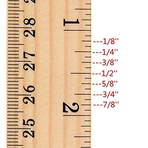 25 Pack Wooden Ruler 12 Inch Rulers Bulk Wood Measuring Ruler Office Ruler 2 Scale