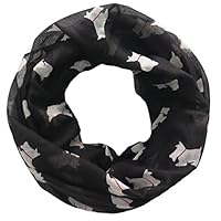 Lina & Lily Little Terrier Scottish Scottie Westie Dog Infinity Scarf (Large Size)