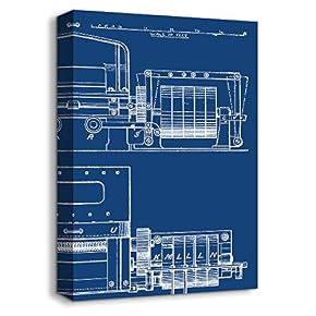 Vintage Structure Drawings Home Artwork for Living Room Bedroom