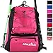 Athletico Baseball Bat Bag - Backpack, T-Ball & Softball Equipment & Gear for Youth and Adults | Holds Helmet, Glove | Shoe Compartment & Fence Hook (Magenta)