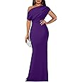 YMDUCH Women's Elegant Sleeveless Off Shoulder Bodycon Long Formal Party Evening Dress
