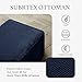 SUBRTEX Stretch Storage Ottoman Slipcover Protector Oversize Spandex Elastic Rectangle Footstool Sofa Slip Cover for Foot Rest Stool Furniture in Living Room (XL, Navy)