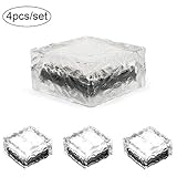 Frosted Glass Path and garden solar lights (Set of 4) (10X10 CM, Cool White)