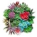 UNQUER 18 Pack Artificial Succulent Flocking Plants - Unpotted Faux Flocked Succulent Assortment Create Realistic Succulent Arrangements Fake Potted Succulent Décor Different Size Lotus Garden DYI