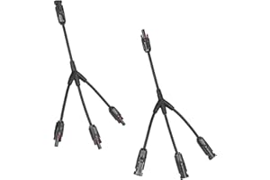 Pjerjzn Solar Panel Connector 3 to 1 Solar Panel Splitter 3 Way 1000V Y-Branch Cable Solar Panel Parallel Connectors Parallel Adapter Cable Wire Plug Tool Kit for Solar Panel (1 Pairs)