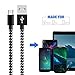 Micro USB Cable, [6FT-3Pack] Nylon Braided Tangle-Free High Speed Charging Cord for Samsung, Nexus, LG, Motorola, Android Smartphones and More -[Black + White]