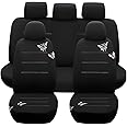 Osilly 9PCS Full Set Car Seat Covers, Automotive Front and Rear Split Bench Protector Cover Set, Light Breathable Durable Washable, Airbag Compatible, Universal for SUV, Truck, RV, Van, Sedan