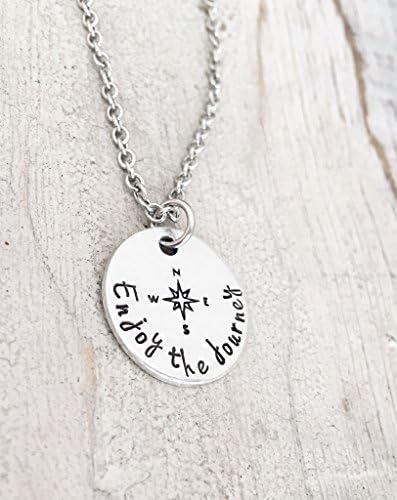 Inspirational Graduation Gift - Compass Jewelry - Enjoy the Journey Necklace - 2017 Senior Gift