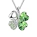 FANSING Gifts for Women Heart Crystal Necklace Four Leaf Clover Pendant Necklace Mom Gifts from Daughter Birthday Gifts