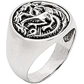 VN Jewelry MENS Dragon Viking Ring Norse Rings, Nordic Vikings 925 Sterling Silver Ring