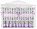 7 Pieces Set Ruffle Grey Puple Floral Baby Crib Nursery Bedding Set Ruffle Sheet