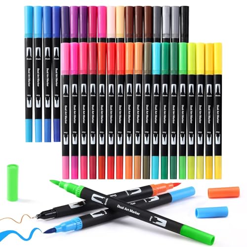 36 Stück Dual Brush Pen Set, Filzstifte Dicke und Dünne, Manga Stifte, Kalligraphie Stifte Kit, Filzstifte Dicke und Dünne, für Erwachsene und Kinder–Zum Ausmalen, DIY-Projekte (36 Farben)