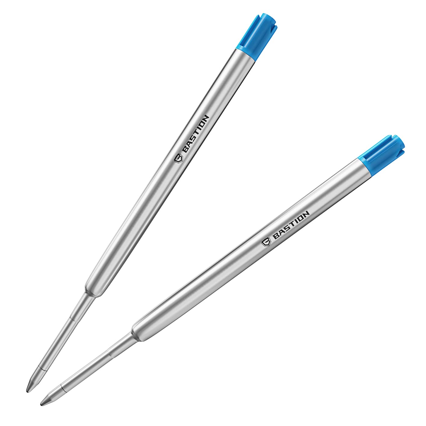 BASTION® Premium Pen Refill, Deeply Pigmented Ink for All Bolt Action Luxury Pens, Standard Ink Refill with 0.55mm Fine Tip - Blue Gel, 2 PCs